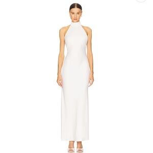 Misha Satin Ivory Maxi Dress